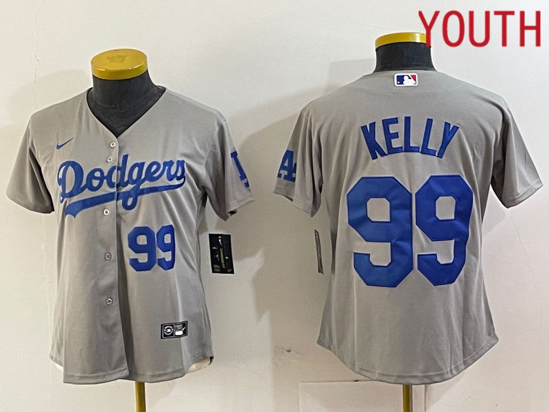 Youth Los Angeles Dodgers 99 Kelly Grey 2024 Nike Game MLB Jersey style 9